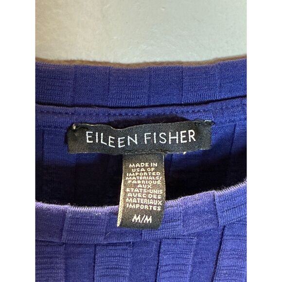 Eileen Fisher Women's T5685M Size Medium Blue Crew Neck Boxy Top - Picture 7 of 9